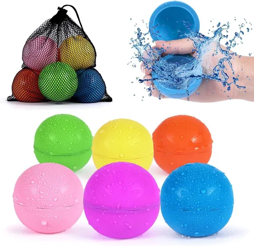Miniatura 10 de 98K Globos de agua reutilizables, 12 piezas con bolsa de malla, juguetes de agua para piscina y playa, para niños y niñas, juguetes de verano al