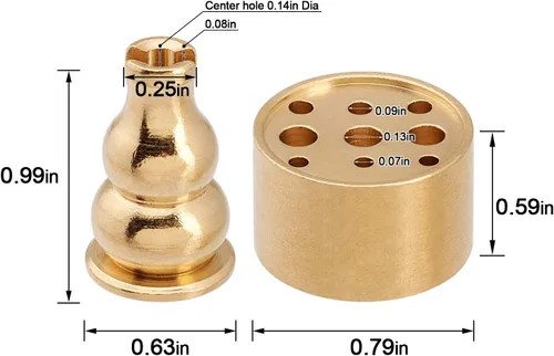 Miniatura 3 de OIIKI Quemador de incienso 3 en 1, soporte de incienso de latón de 6.7 pulgadas, colector de cenizas de cono de aleación para uso en interiores