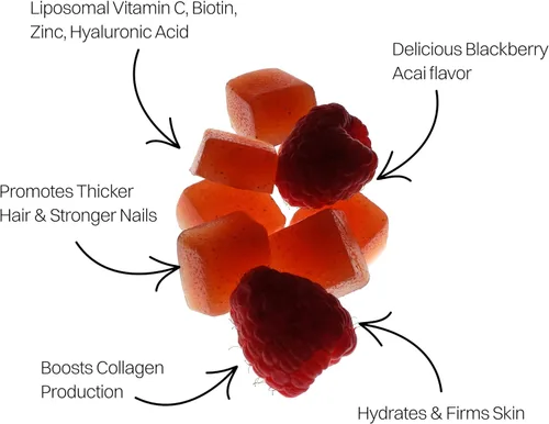 Miniatura 4 de Haroutine - Vitaminas para la piel y las uñas, gomitas de biotina para el crecimiento del cabello 2500 mcg de biotina, 1200 mcg de vitamina A y 2