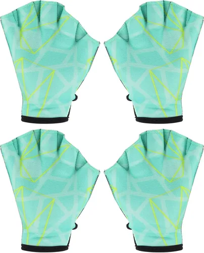 Miniatura 15 de PATIKIL Guantes acuáticos de natación guantes de natación con malla de impresión de resistencia al agua accesorios de entrenamiento para natación