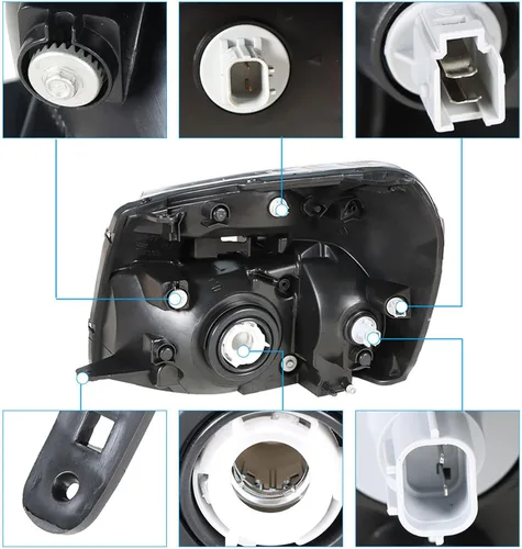 Miniatura 4 de WFLNHB Conjunto de faros delanteros 15888058 15888059 Reemplazo para Equinox 2005-2009 Par de faros delanteros de proyector lado izquierdo y derecho
