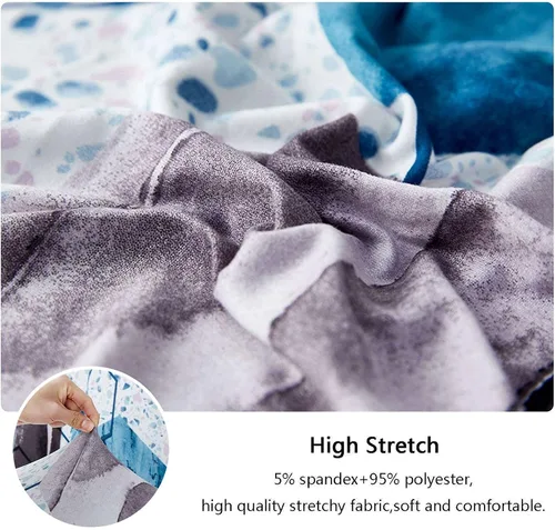 Miniatura 4 de MBROS Funda de sofá de alta elasticidad para sofá de 3 cojines, funda de sofá estampada de poliéster y elastano, protector de muebles para sala de G