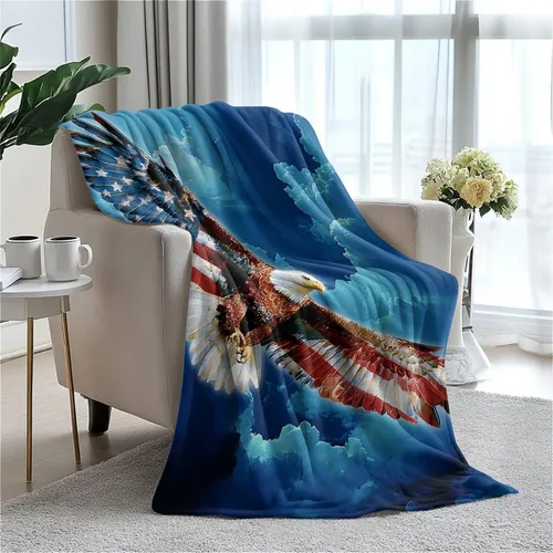 American Eagle Manta de Vellón Súper Suave y Acogedora Manta de Tiro 40X50 pulgadas, Ligera Difusa Cómoda Texturizada Manta de Franela Manta de Tiro