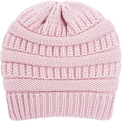 Miniatura 4 de Gorro de invierno para mujer, sombrero de protección para el cabello, gorro de punto cable suave, gorro de nieve con forro de satén para mujer