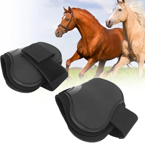Miniatura 3 de Zerodis Botas de tendón de caballo, 4 unidades, botas protectoras de pezuña de caballo, ligeras, ajustables, botas de frente abierto, botas equinas