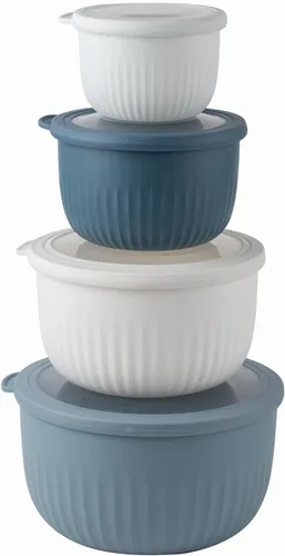 Miniatura 38 de COOK WITH COLOR - Juego de tazones de preparación profundos con tapas, para mezclar, de plástico, pequeños y apilables (color negro degradado)