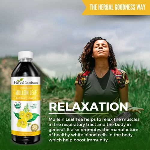Miniatura 5 de Herbal Goodness Gotas de Gordolobo para los Pulmones - Apoyo Respiratorio, Extracto de Hoja de Gordolobo para los Pulmones, Desintoxicación