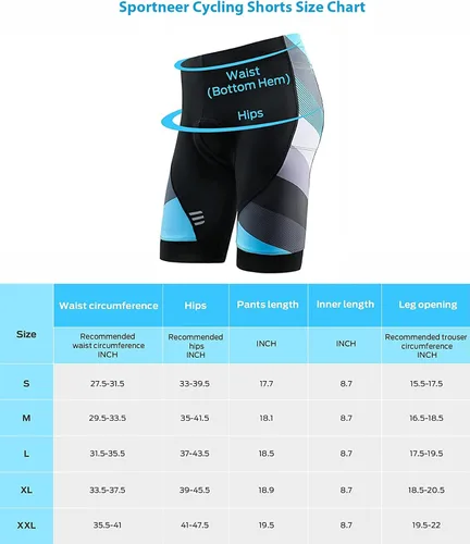 Miniatura 5 de Sportneer Mens Padded Bike Shorts with Pocket Gel Padding Bicycle Cycling Shorts for Mountain Road Biking with 3 Pockets