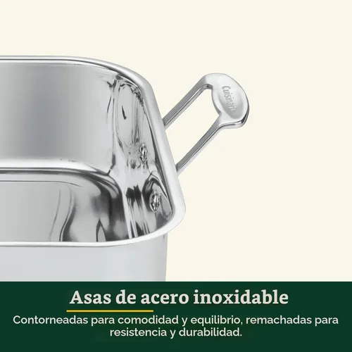 Miniatura 4 de Fuente rectangular para horno Cuisinart 7117-16UR, clásico de chef, de acero inoxidable, de 16 pulgadas, con bandeja, Rejilla para asador, 16