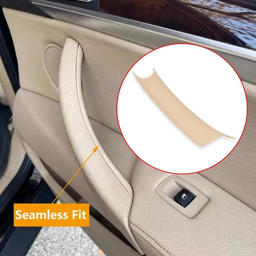 Miniatura 4 de Fundas para Manija de Puerta Compatibles con BMW Serie X5 F15/F85 2014-2018, BMW Serie X6 F16/F86 2015-2018 (3 piezas) (Beige)