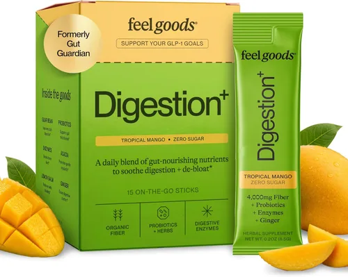 Miniatura 9 de Feel Goods Gut Guardian, Mezcla de bebida en polvo para la salud digestiva, polvo de fibra probiótica con prebióticos y L glutamina para la salud