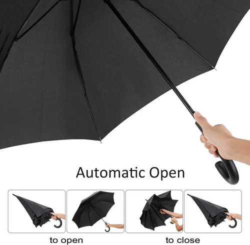 Miniatura 2 de Liberty Imports Paquete de 12 sombrillas de palo para fiestas eventos 46 pulgadas toldo grande resistente al viento apertura automática mango
