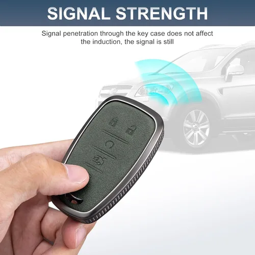 Miniatura 5 de YO&YOYE Funda compatible con llavero Chevy con llavero de piel para Chevrolet Equinox Malibu Cruze Camaro Tahoe Silverado Traverse Blazer Sonic