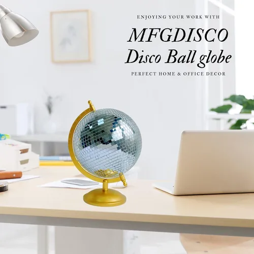 Miniatura 9 de Globo de bola de discoteca, estatuas de decoración del hogar, escultura clásica de arte de mesa con base de metal, esculturas estéticas decorativas