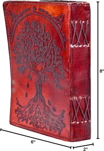 Miniatura 8 de Diario de cuero en blanco libro de hechizos de sombras con cierre de cerradura, cuaderno vintage encuadernado brujería Wicca Grimorio Bruja cuaderno