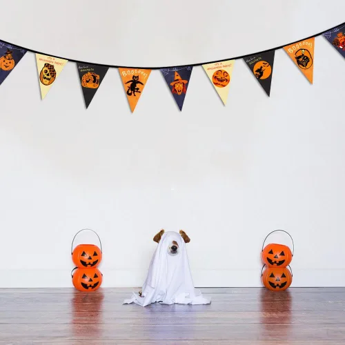 Miniatura 7 de Cartel temático de personajes de películas de terror para decoración de interiores y exteriores, suministros de fiesta de Halloween, decoraciones