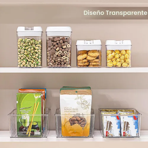 Miniatura 4 de Vtopmart - Paquete de 8 recipientes organizadores de almacenamiento de alimentos, recipientes de plástico transparente para despensa, cocina