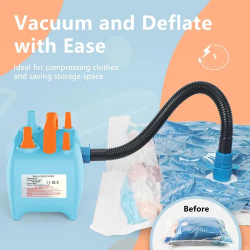 Miniatura 4 de OWill Balloon Pump Electric, Multipurpose Balloon Inflator Electric Air Pump, Portable Dual Nozzle Balloons Air Pump Electric 600W Blow Machine for
