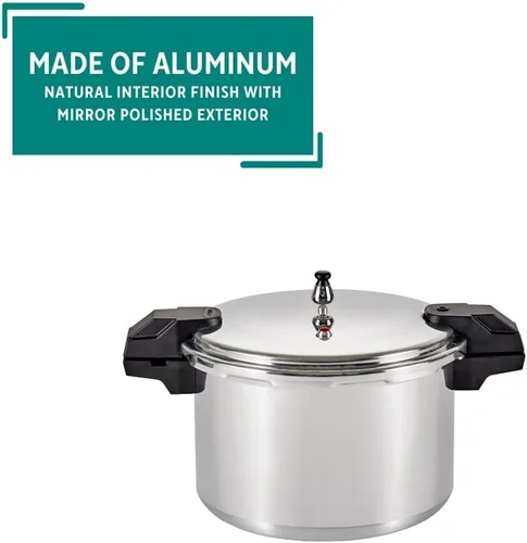 Miniatura 3 de Olla de presión Mirro 92122A de aluminio pulido, adecuado para lavavajillas, color plateado, Plateado/Negro
