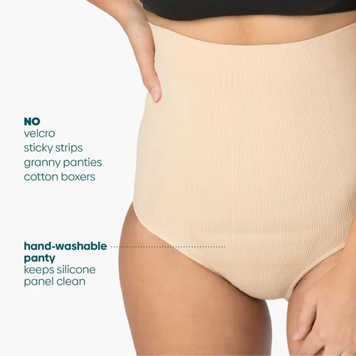 Miniatura 6 de UpSpring Ropa interior posparto de cintura alta con control de abdomen para mujer, color nude/negro, talla S-XX grande
