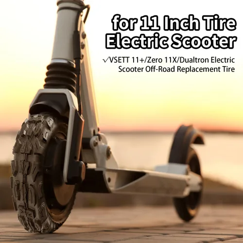 Miniatura 2 de Neumático de vacío todoterreno 100/65-6.5, neumático de repuesto de scooter eléctrico de 11 pulgadas, con válvula de aire de neumático, compatible