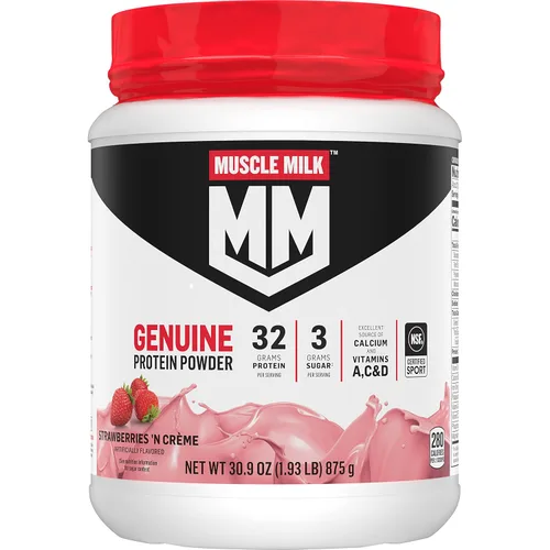 Miniatura 15 de Muscle Milk Polvo de Proteína Genuine, Crema de Banano, 1.93 Libras, 13 Porciones, 32g de Proteína, 4g de Azúcar, Calcio, Vitaminas A, C y D