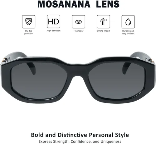 Miniatura 2 de mosanana Gafas de sol rectangulares de moda para mujeres y hombres, modelo TRACER