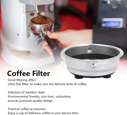 Miniatura 4 de Colador de cesta de café, cesta de filtro de acero inoxidable, cesta portafiltro de repuesto para máquinas de oficina en casa, portafiltro