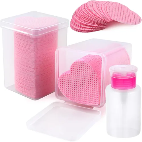Miniatura 8 de 400 Almohadillas de Algodón para Uñas, 1 Botella Dispensadora con Bomba Desplegable, Toallitas Súper Absorbentes y Suaves de Tela No Tejida