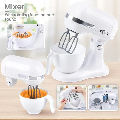 Miniatura 4 de Juguetes de electrodomésticos de cocina, juego de accesorios de cocina para niños, juguetes de cocina de simulación para niños de 4 a 8 años, Blanco