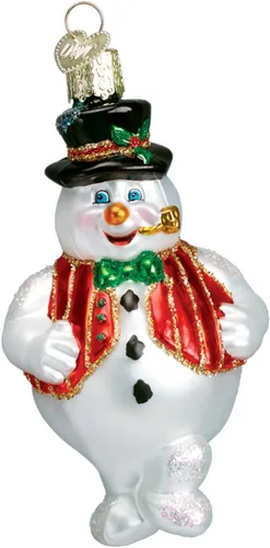 Miniatura 6 de Old World Christmas - Adorno de muñeco de nieve con bastón de caramelo hecho a mano, adorno de vidrio soplado para el árbol de Navidad, colección