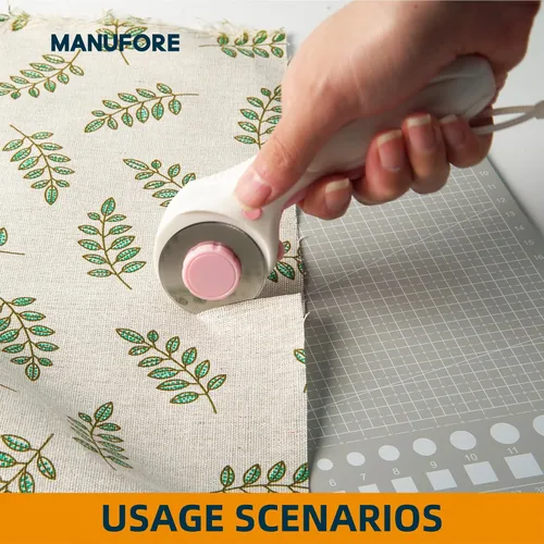 Miniatura 4 de MANUFORE Juego de alfombrillas de corte gris A3, A4, A5 con escala de centímetro y pulgadas, tabla de cortar autocurable con 5 capas de grosor