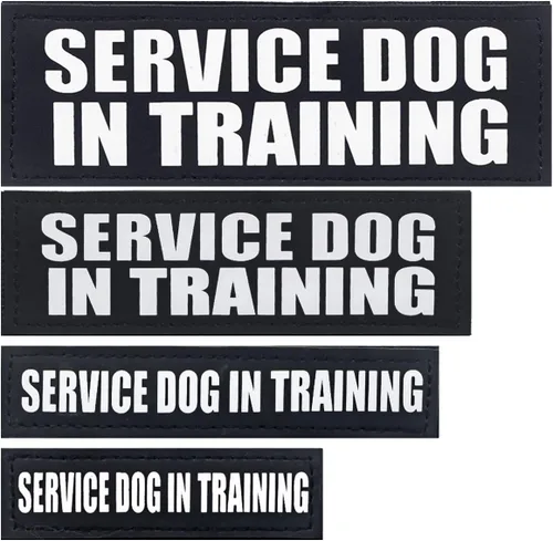 Miniatura 9 de Paquete de 2 parches para perros de servicio, parche de chaleco negro para perro en entrenamiento, parches de arnés para perros extraíbles