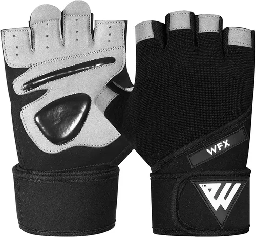 WFX Gym Gloves Training Weight Lifting Gloves for Men Women Wrist Support Padded Extra Grip Palm Protection Fitness Workout Gloves