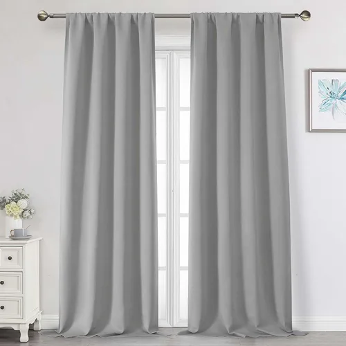 Miniatura 237 de Cortinas opacas para dormitorio, sala de estar, juego de 2 paneles de 54 pulgadas de largo, cortinas de oscurecimiento de habitación con aislamiento