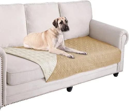 Miniatura 96 de Ameritex Funda Impermeable para Cama de Perro Manta para Mascotas para Muebles Cama Sillón Sofá Reversible Azul marino+azul piedra
