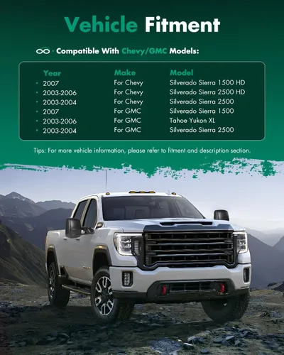 Miniatura 7 de SCITOO - Espejos de remolque para Chevy y GMC, compatibles con camionetas pickup 2003-2007, para Chevy y GMC, Silverado y Sierra, espejos laterales