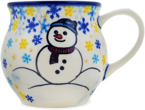 Miniatura 18 de Auténtica taza de burbujas de cerámica polaca de 13 onzas en diseño amarillo hecho a mano en Bolesławiec Polonia por Ceramika Bona + certificado