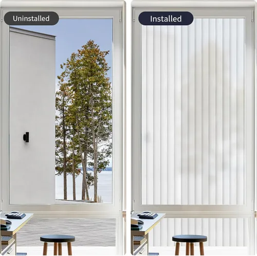 Miniatura 3 de VELIMAX Película de vidrio con junco de 4/5 pulgadas, película de privacidad para ventana de vidrio esmerilado, adhesivo decorativo no adhesivo
