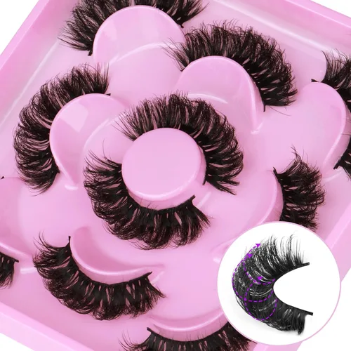 Miniatura 9 de Pestañas postizas de visón para ojo de gato, pestañas postizas esponjosas y dramáticas, pestañas postizas de visón con aleteo, pestañas postizas
