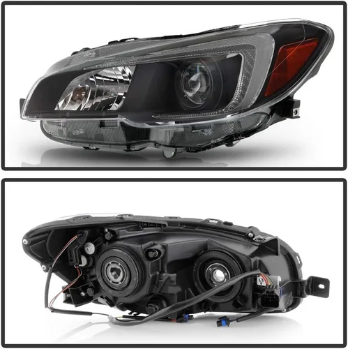 Miniatura 2 de ACANII - Para [modelo halógeno] 2015-2021 Subaru WRX carcasa negra proyector faros faros montaje par izquierdo+derecho