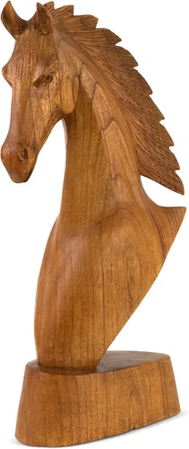 Miniatura 2 de G6 Collection Estatua de cabeza de caballo tallada a mano de madera tallada a mano, hecha a mano, decoración del hogar, figura decorativa de caballo