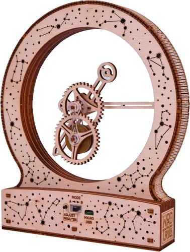 Miniatura 7 de Wood Trick Reloj cinético moderno, rompecabezas de madera 3D para niños y adultos, diseño estético de mecanismo mágico, kits de modelos de bricolaje