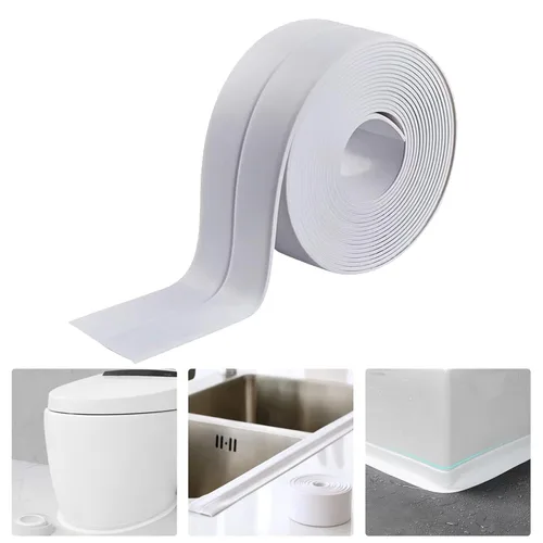 Miniatura 10 de Cinta de calafateo para cocina y baño de 1.5" * 10.5', pegamento acrílico mejorado, PVC autoadhesivo impermeable, cinta de calafateo, moldura