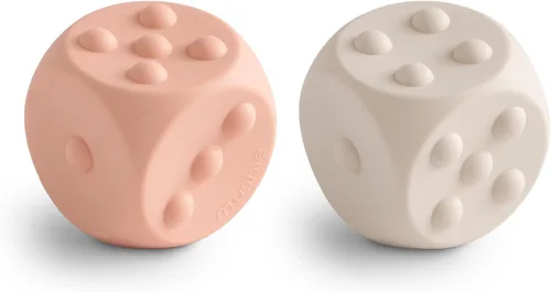 mushie Juguete de silicona para prensar dados | Juego sensorial para bebés durante más de 10 meses (rubor/arena cambiante)