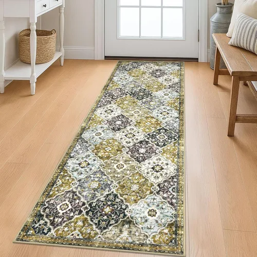 KILOCOCO Alfombra de Pasillo 2x6, Alfombra de Pasillo Marroquí Súper Suave Lavable para Pasillo de Entrada, Alfombra de Cocina de Pasillo de Lana
