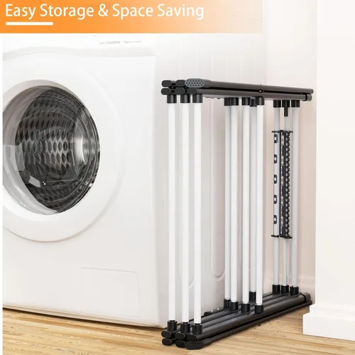 Miniatura 7 de Tendedero Plegable para Ropa, Tendedero de Ropa Plegable para Interiores, Secadores para Lavandería - 40" x 28.8" x 14.2", Ahorro de Espacio Blanco