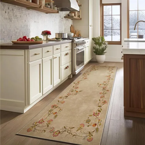 Miniatura 108 de Alfombra de pasillo lavable antideslizante: alfombra de cocina de 2 x 6 pies, resistente a las manchas, con parte trasera de goma, alfombra suave