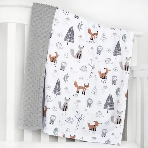 Miniatura 6 de HOMRITAR Manta de bebé para niños y niñas, manta de felpa suave de visón con respaldo punteado de doble capa para niños pequeños con zorros