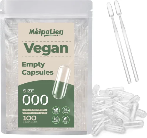 Miniatura 8 de HPMC Empty Capsules Size 000-1000 Clear Count Pill Capsules Empty - Plant-Based Cellulose Vegetarian, Halal, Non-GMO for DIY Supplement & Herbal
